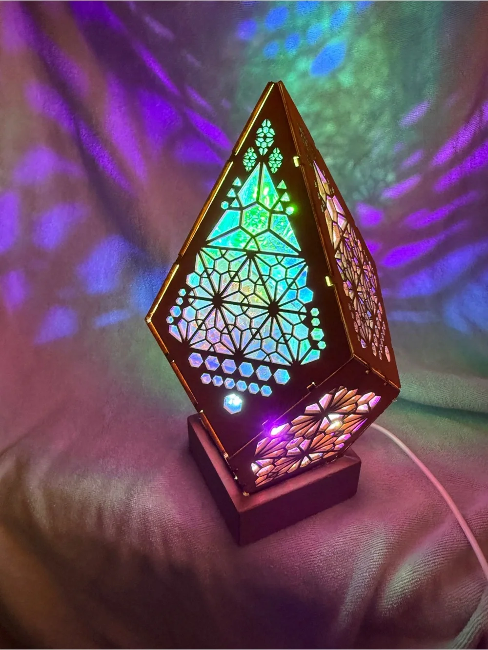 LED Geometric Lantern Accent Light in Multicolor - Home Accents